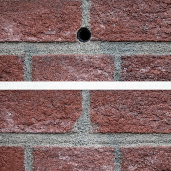 Onvoltooide en gerepareerde mortelvoeg